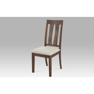 Jídelní židle C-192 ANT barva ořech antik, látka krémová