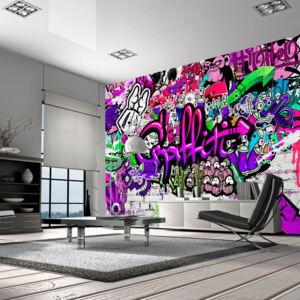 Fototapeta - Purple Graffiti + zdarma lepidlo - 100x70
