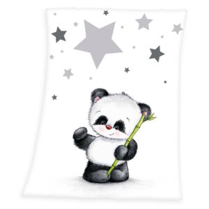 Herding Fleece deka - Panda a hvězdičky, 75x100cm