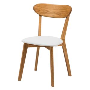 Dubová polstrovaná židle Isku (více variant polstrování) Olej Bílá koženka