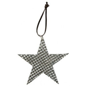 Vánoční dekorace stříbrná kovová hvězda S