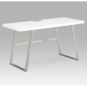 Artium Kancelářský stůl, bílá MDF mat, broušený nikl - APC-602 WT