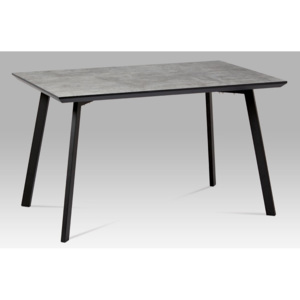 Jídelní stůl 130x80 cm imitace betonu a černý kov MDT-620 GREY3