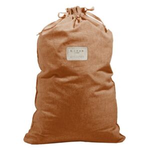 Látkový vak na prádlo s příměsí lnu Linen Couture Bag Terracota, výška 75 cm