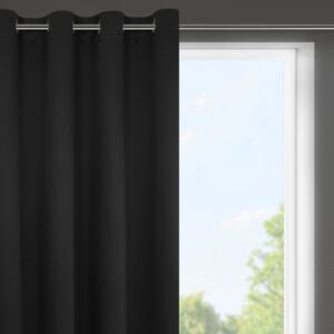 Dekorační krátký závěs "BLACKOUT" zatemňující LOGOS (1 kus) 140x175 cm, černá, MyBestHome