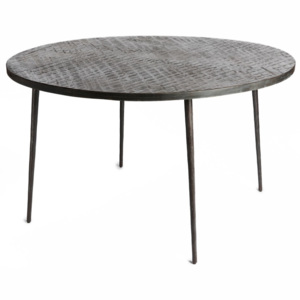 Černý konzolový stolek z mangového dřeva Simla Rock, ⌀ 1,2 m