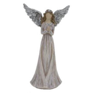 EGO DEKOR Anděl se stříbrnými křídly hnědý, 9x5x3 cm Typ: Modlící