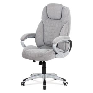Kancelářská židle, šedá látka, kříž plast stříbrný, houpací mechanismus - KA-G196 SIL2
