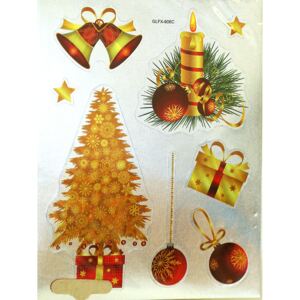 Nálepky do fotoalba vánoční - stromeček zlatý
