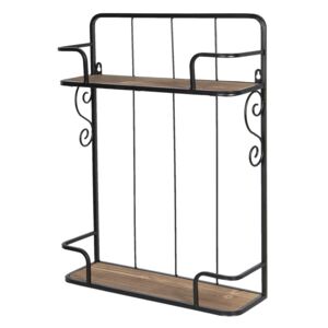 Clayre & Eef - Wall rack iron and wood 44*14*59 cm 5Y0793