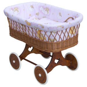 Proutěný košík na miminko Scarlett Mráček - růžová