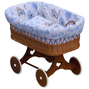 Proutěný košík na miminko Scarlett Kulíšek - modrá