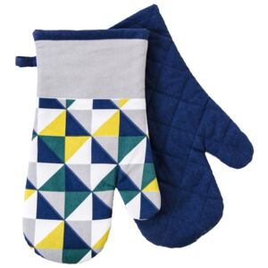 Kuchyňské bavlněné rukavice - chňapky SCOPE modrá/žlutá 100% bavlna 19x30 cm Essex
