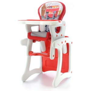 EURO BABY Euro Baby Jídelní stoleček 2v1 - červený autobus