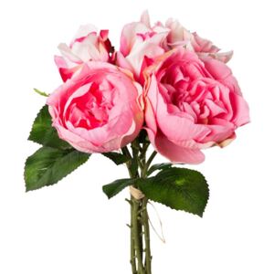 Umělá květina Gasper kytice růží růžová 5x30cm