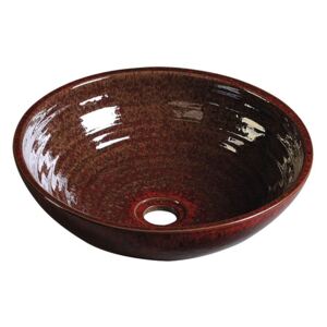 Sapho ATTILA keramické umyvadlo, průměr 46,5 cm, purpurově červená