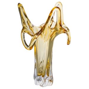 Váza hutní sklo, barva amber, výška 380 mm