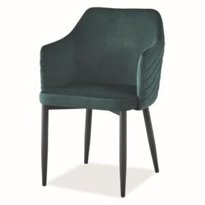 Židle Astor zelená sametová/černá