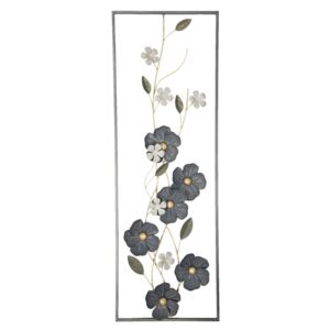 Nástěnná kovová dekorace Flowers - 31*4*90 cm
