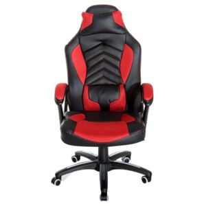 Goleto Kancelářská herní židle s masážní funkcí a vyhříváním Lana | černo - červená