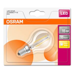 OSRAM LED Filament STAR ClasP 230V 1.4W 827 E14 / 136lm / 2700K / 15000h / noDIM / A++ / Sklo čiré / Blistr 1ks (4052899400320) - Ledvance LED žárovka 4052899400337 230 V, E14, 1.6 W = 15 W, teplá bílá, A++ (A++ - E), kapkovitý tvar, vlákno