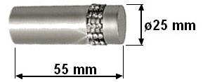 Garnýž kovová 110 cm jednořadá 19 Cylinder crystal satina