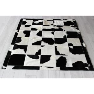 Kožený koberec AROS černobílý XL XL