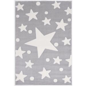 Dětský moderní koberec s hvězdami barva: šedá x bílá, rozměr: 120 x 180 cm