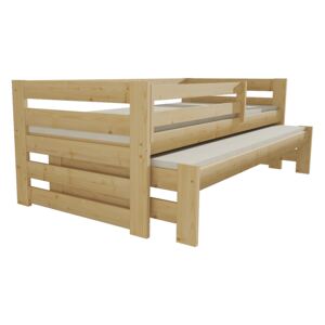 Vomaks Dětská postel s výsuvnou přistýlkou DPV 007 80 x 180 cm 2 kusy úložných prostor