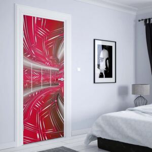 GLIX Fototapeta na dveře - Modern 3D Tech Tunnel Red | 91x211 cm