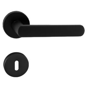 Dveřní kování MP Solis - R (ČERNÁ) - PZ klika-klika otvor na cylindrickou vložku/Černá