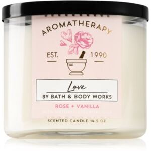 Bath & Body Works Aromatherapy Rose & Vanilla vonná svíčka I. 411 g