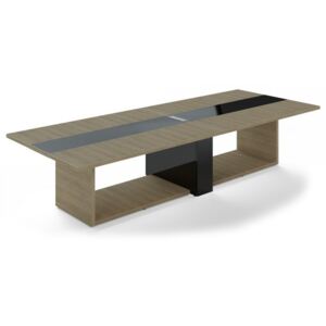 Jednací stůl Trevix 360 x 140 cm dub pískový / černá