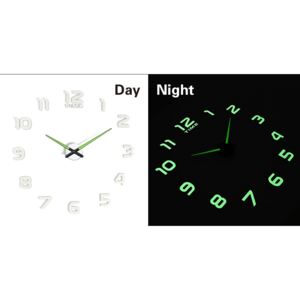 KIK Designové 3D nalepovací hodiny fluorescenční 50 - 60 cm, KX7442