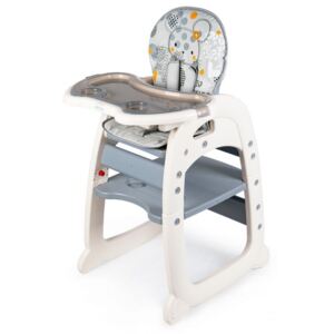 EcoToys Dětská jídelní židle 2v1 Myška, šedá, C-211 gray