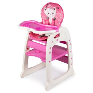 EcoToys Dětská jídelní židle 2v1, růžová, C-211 pink