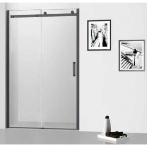 Sprchové dveře HOPA BELVER BLACK - 100 cm, 195 cm, Univerzální, Hliník - černá barva, Čiré bezpečnostní sklo - 8 mm BCBELV10BC