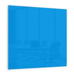 Skleněná magnetická tabule Memoboard, modrá, 45 x 45 cm