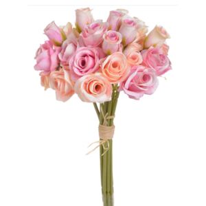 Růže s hortenzií kytice 9 ks - broskvová, La Almara