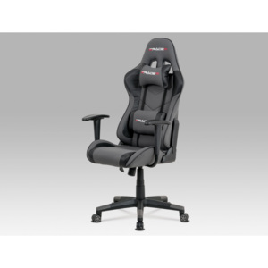 Herní židle na kolečkách ERACER V608 – černá/šedá, nosnost 130 kg