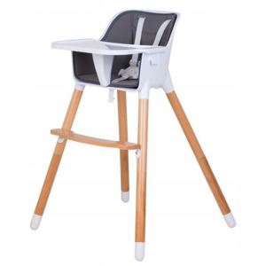 ECOTOYS Jídelní židlička dřevěná 2v1