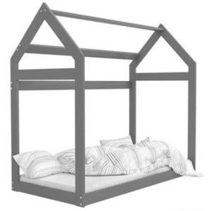 Dětská postel DOMEK + rošt + matrace ZDARMA - šedá barva