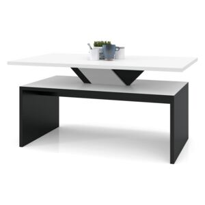 PRESTIGE SISI bílý + černý, konferenční stolek, černobílý