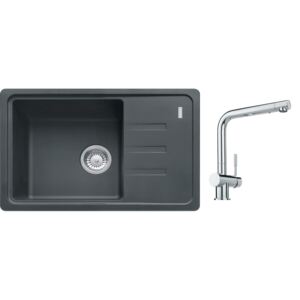 Granitový dřez Franke BSG 611-62 Fragranit Grafit + Dřezová baterie Franke Samoa Chrom