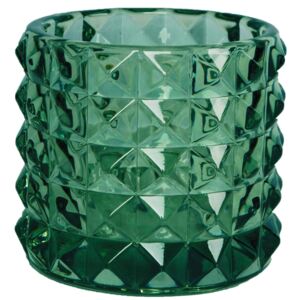 Skleněný svícen Diamond Green