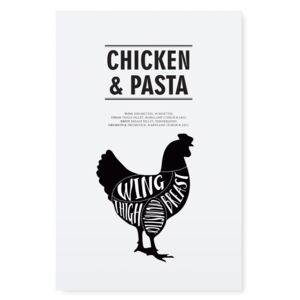 Plakát Chicken and pasta 30x42