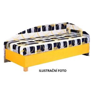 Čalouněná postel Roman, s úložným prostorem, 90x200, ORANŽOVÁ, PRAVÁ