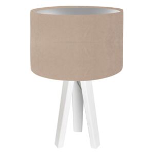 Skandinávská stolní lampa GLAMOUR, 1xE27, 60W, bílá, béžovostříbrná