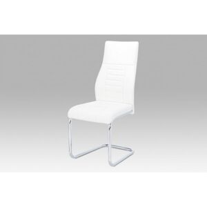 Jídelní židle HC-955 WT bílá koženka / chrom