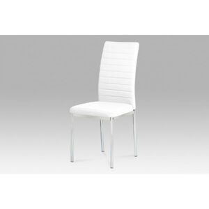 Jídelní židle koženka bílá / chrom